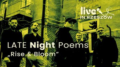 Grafika promująca koncert Late Night Poems w ramach cyklu "Live in Rzeszów"